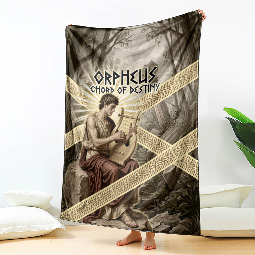 Orpheus Greek Mythology Lyre Musician Blanket Vintage Ancient Greek Meander Classical Statue