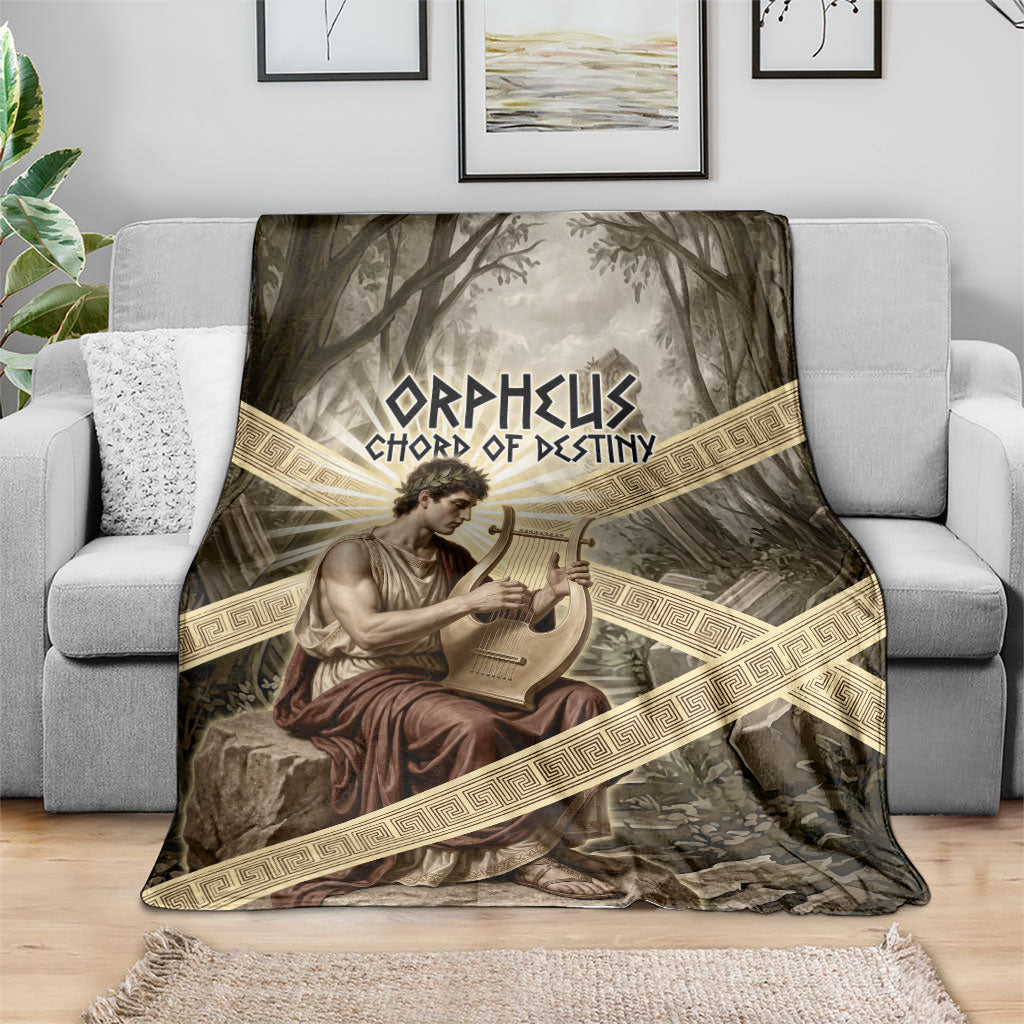 Orpheus Greek Mythology Lyre Musician Blanket Vintage Ancient Greek Meander Classical Statue