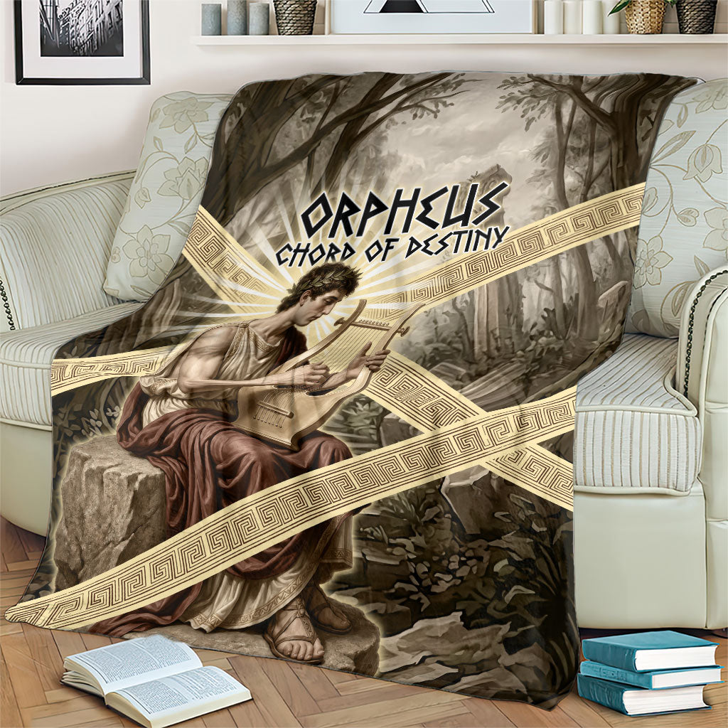 Orpheus Greek Mythology Lyre Musician Blanket Vintage Ancient Greek Meander Classical Statue