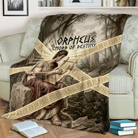 Orpheus Greek Mythology Lyre Musician Blanket Vintage Ancient Greek Meander Classical Statue