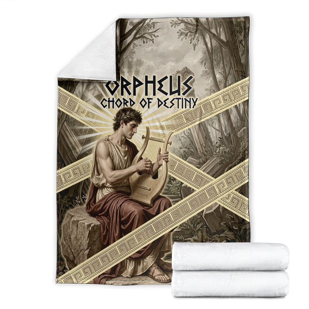 Orpheus Greek Mythology Lyre Musician Blanket Vintage Ancient Greek Meander Classical Statue