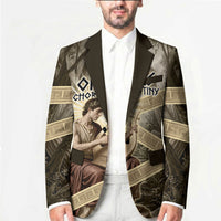 Orpheus Greek Mythology Lyre Musician Blazer Vintage Ancient Greek Meander Classical Statue