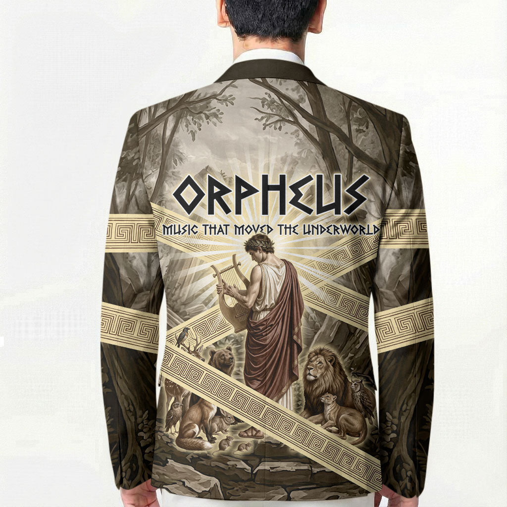 Orpheus Greek Mythology Lyre Musician Blazer Vintage Ancient Greek Meander Classical Statue