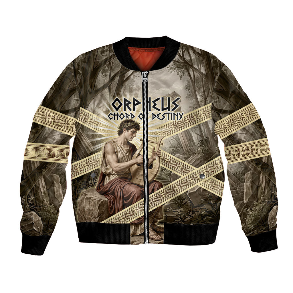 Orpheus Greek Mythology Lyre Musician Bomber Jacket Vintage Ancient Greek Meander Classical Statue