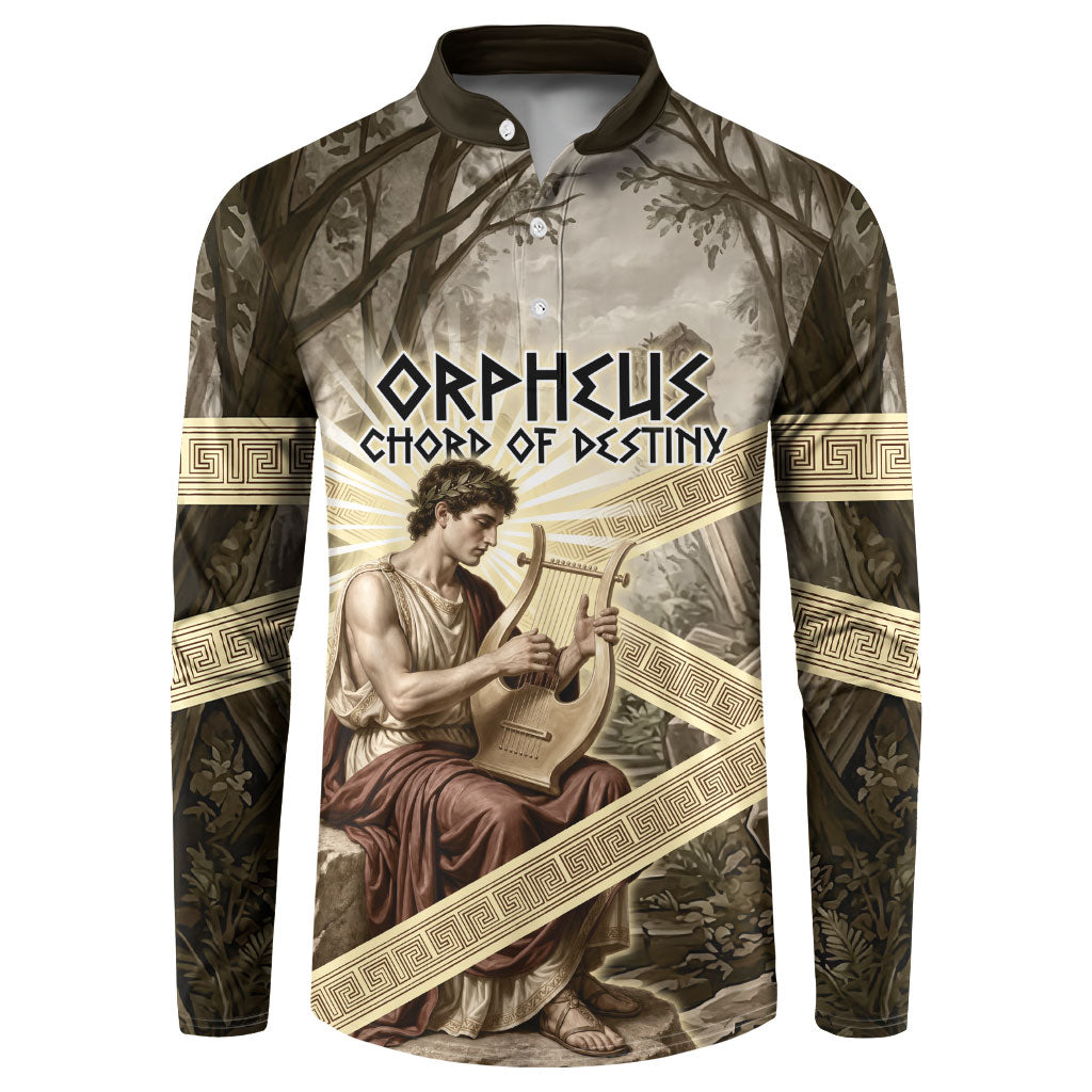 Orpheus Greek Mythology Lyre Musician Button Sweatshirt Vintage Ancient Greek Meander Classical Statue