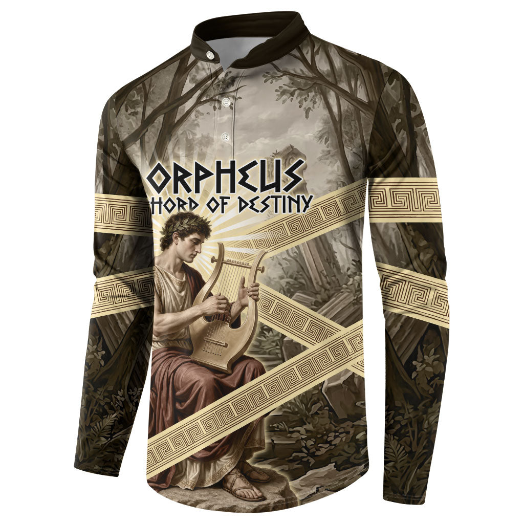 Orpheus Greek Mythology Lyre Musician Button Sweatshirt Vintage Ancient Greek Meander Classical Statue