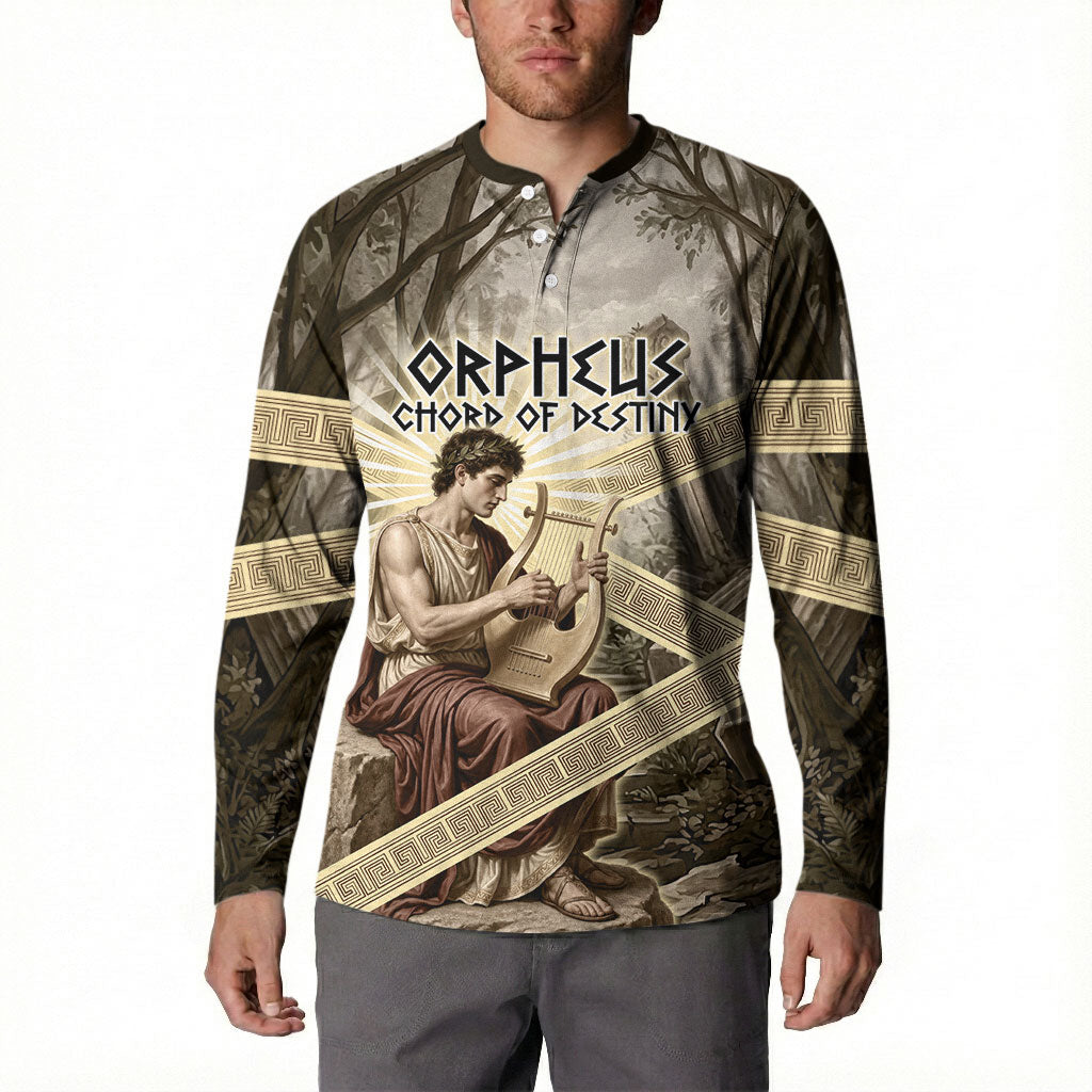 Orpheus Greek Mythology Lyre Musician Button Sweatshirt Vintage Ancient Greek Meander Classical Statue