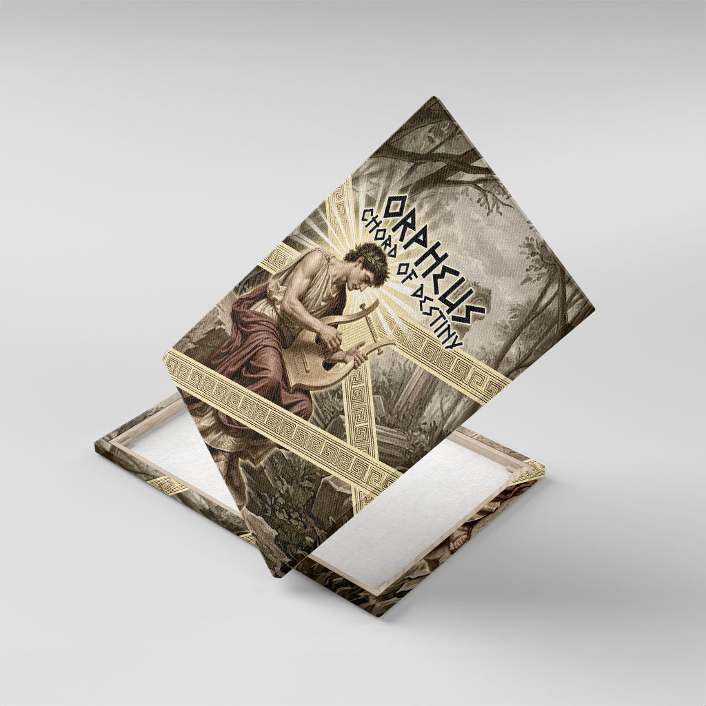 Orpheus Greek Mythology Lyre Musician Canvas Wall Art Vintage Ancient Greek Meander Classical Statue