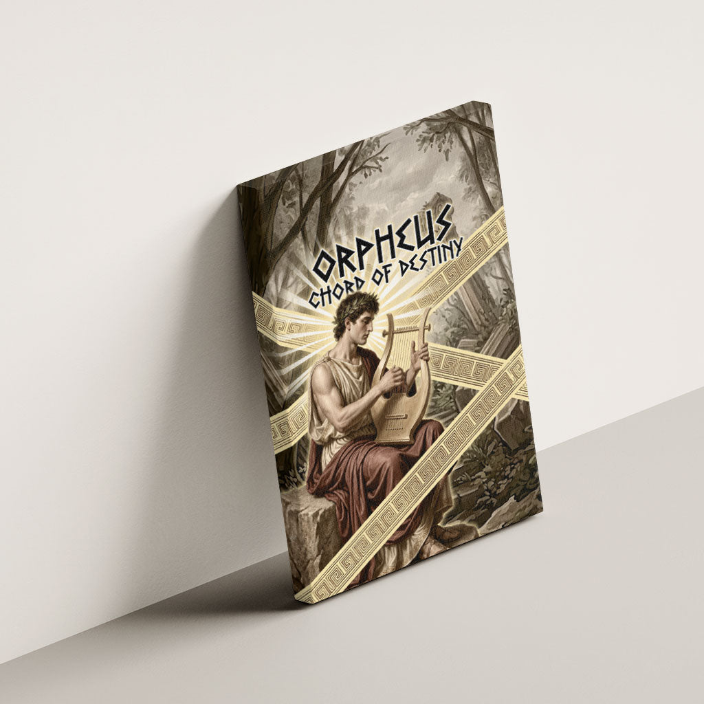 Orpheus Greek Mythology Lyre Musician Canvas Wall Art Vintage Ancient Greek Meander Classical Statue