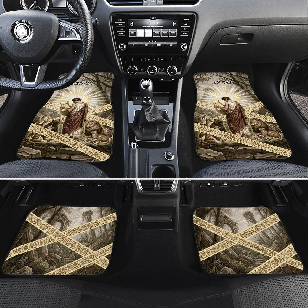 Orpheus Greek Mythology Lyre Musician Car Mats Vintage Ancient Greek Meander Classical Statue