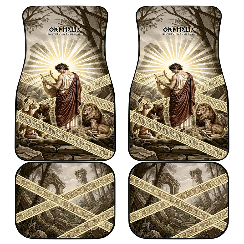 Orpheus Greek Mythology Lyre Musician Car Mats Vintage Ancient Greek Meander Classical Statue