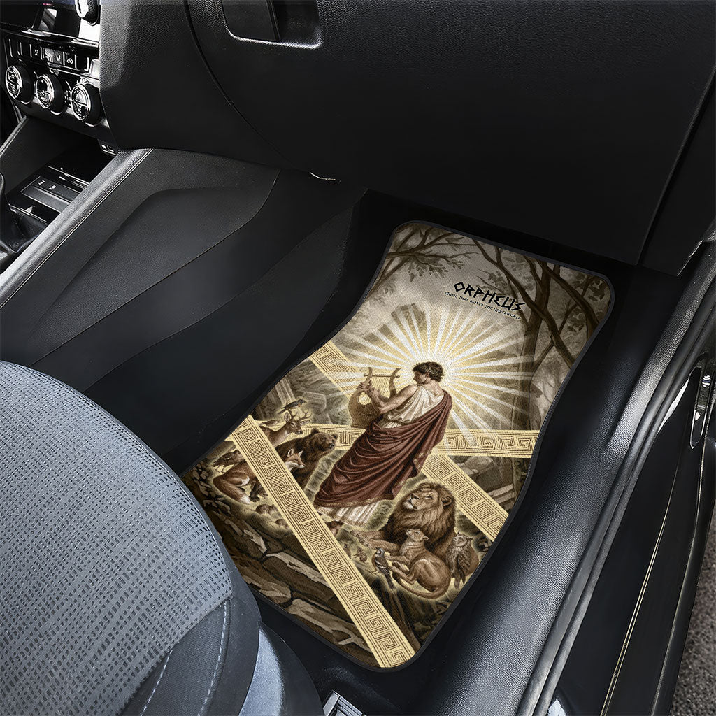 Orpheus Greek Mythology Lyre Musician Car Mats Vintage Ancient Greek Meander Classical Statue
