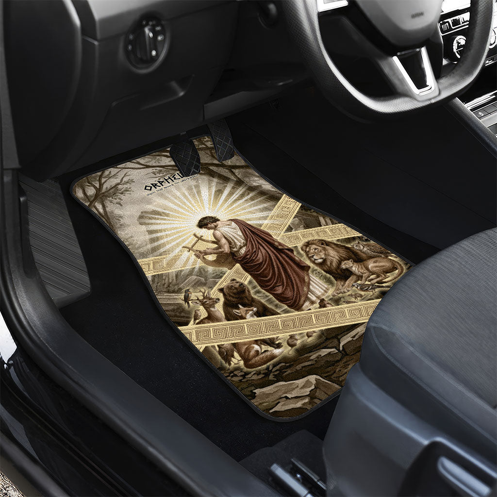 Orpheus Greek Mythology Lyre Musician Car Mats Vintage Ancient Greek Meander Classical Statue