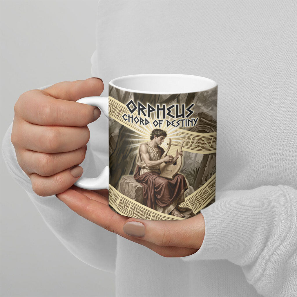 Orpheus Greek Mythology Lyre Musician Ceramic Mug Vintage Ancient Greek Meander Classical Statue