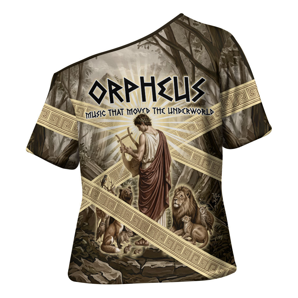 Orpheus Greek Mythology Lyre Musician Cross Shoulder Shirt Vintage Ancient Greek Meander Classical Statue