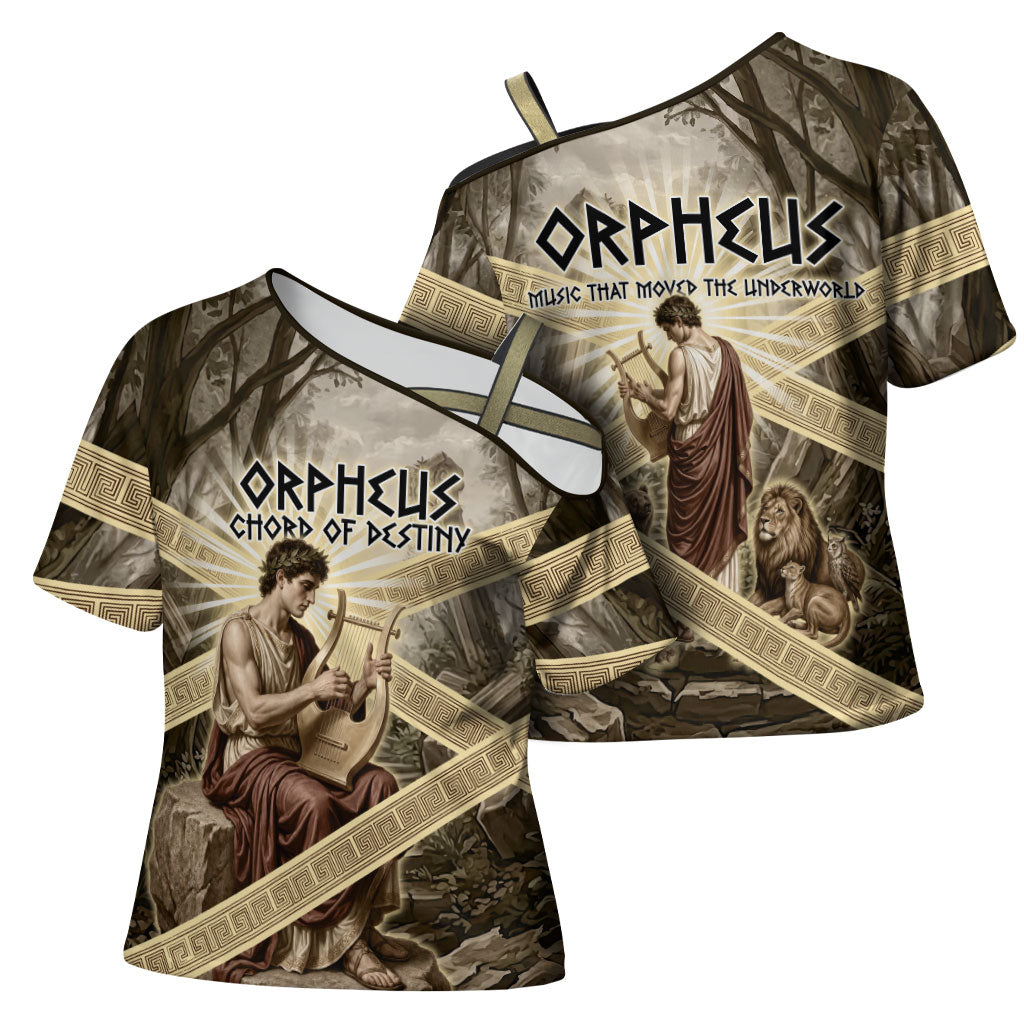 Orpheus Greek Mythology Lyre Musician Cross Shoulder Shirt Vintage Ancient Greek Meander Classical Statue
