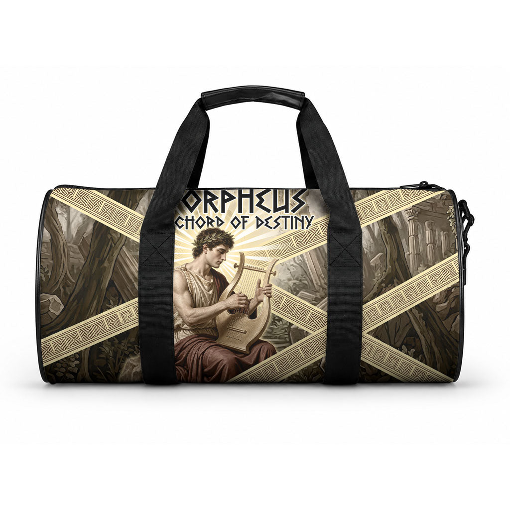 Orpheus Greek Mythology Lyre Musician Duffle Bag Vintage Ancient Greek Meander Classical Statue
