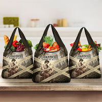 Orpheus Greek Mythology Lyre Musician Grocery Bag Vintage Ancient Greek Meander Classical Statue
