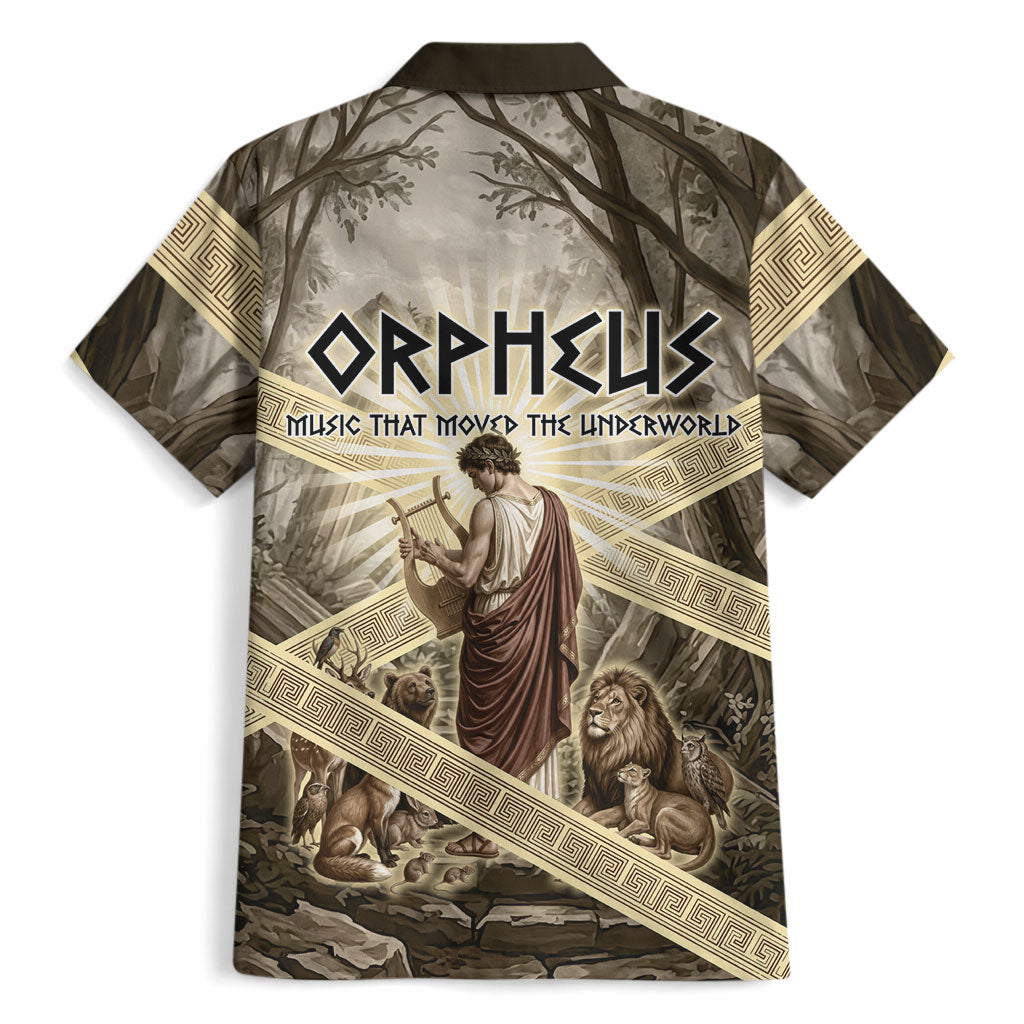 Orpheus Greek Mythology Lyre Musician Hawaiian Shirt Vintage Ancient Greek Meander Classical Statue