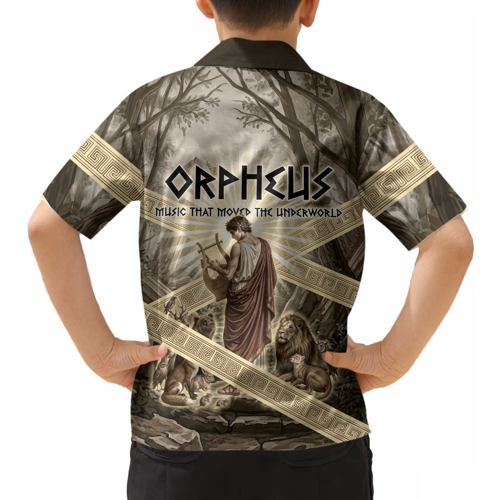 Orpheus Greek Mythology Lyre Musician Hawaiian Shirt Vintage Ancient Greek Meander Classical Statue