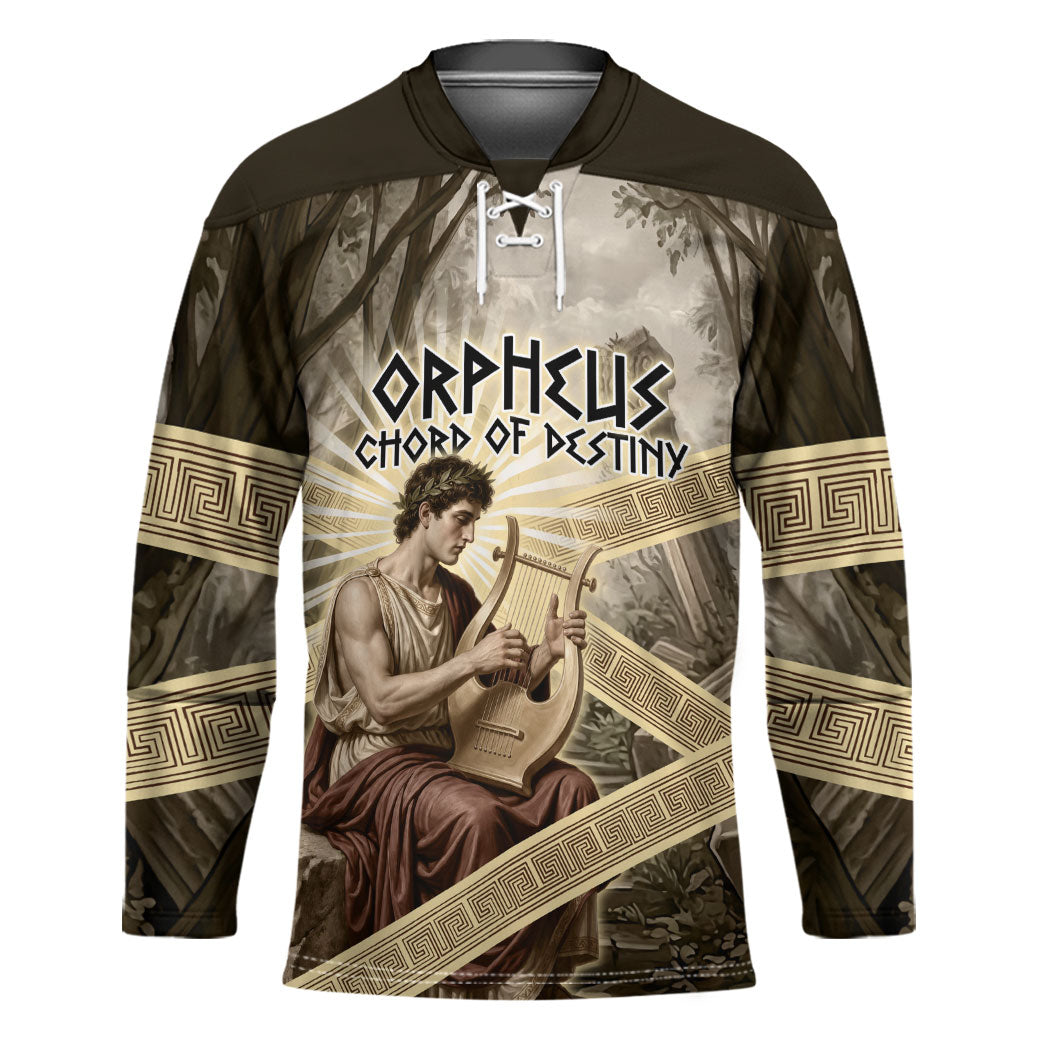 Orpheus Greek Mythology Lyre Musician Hockey Jersey Vintage Ancient Greek Meander Classical Statue