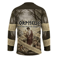 Orpheus Greek Mythology Lyre Musician Hockey Jersey Vintage Ancient Greek Meander Classical Statue