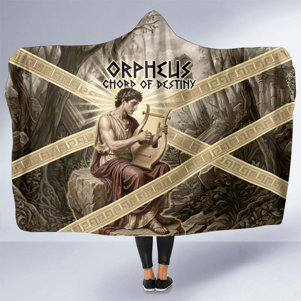 Orpheus Greek Mythology Lyre Musician Hooded Blanket Vintage Ancient Greek Meander Classical Statue