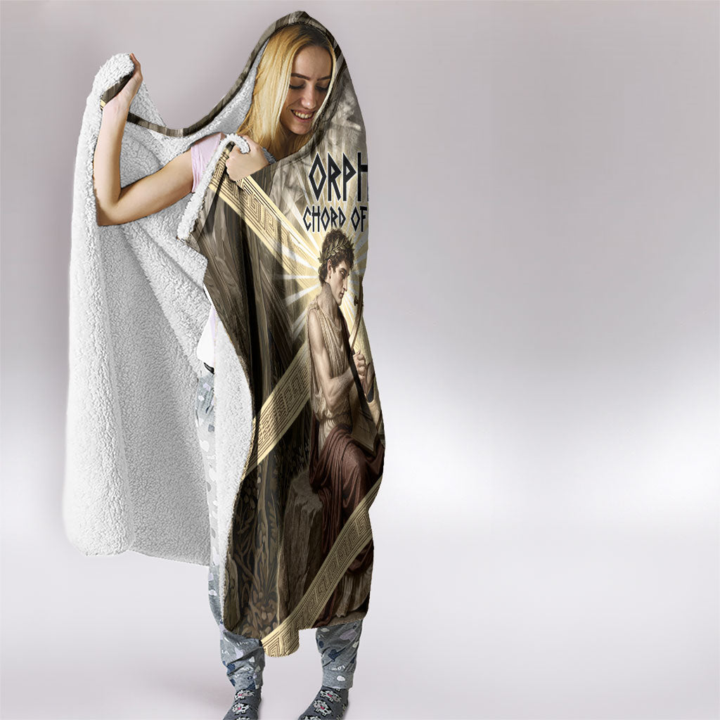 Orpheus Greek Mythology Lyre Musician Hooded Blanket Vintage Ancient Greek Meander Classical Statue