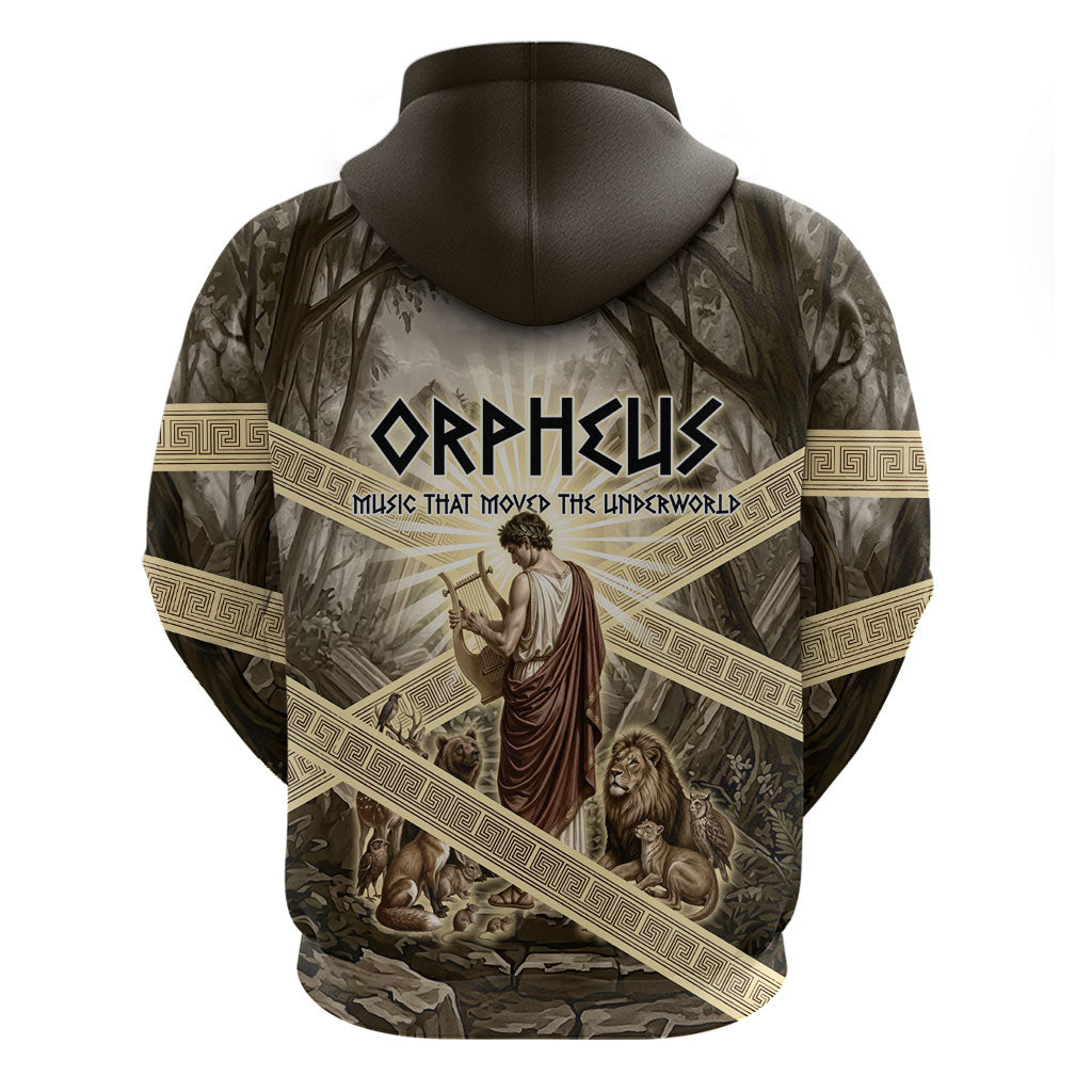 Orpheus Greek Mythology Lyre Musician Hoodie Vintage Ancient Greek Meander Classical Statue