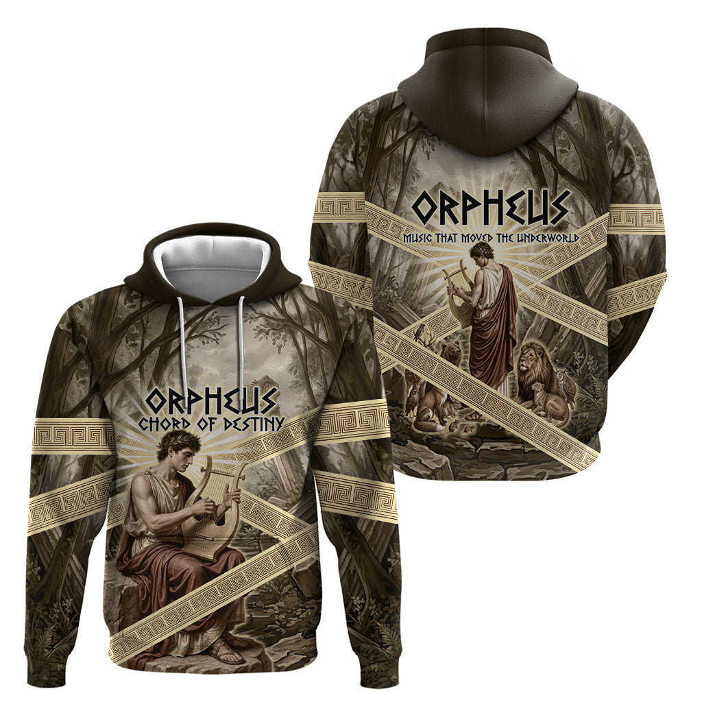 Orpheus Greek Mythology Lyre Musician Hoodie Vintage Ancient Greek Meander Classical Statue