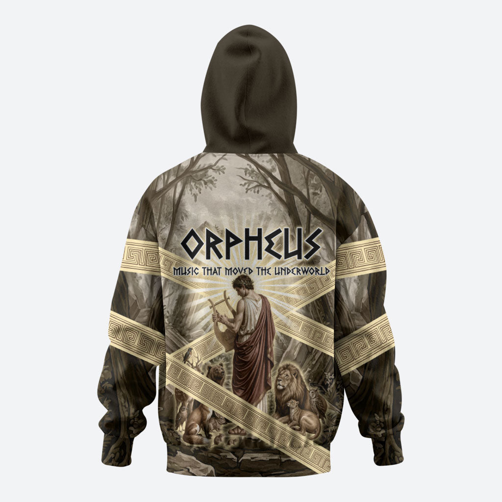 Orpheus Greek Mythology Lyre Musician Hoodie Vintage Ancient Greek Meander Classical Statue