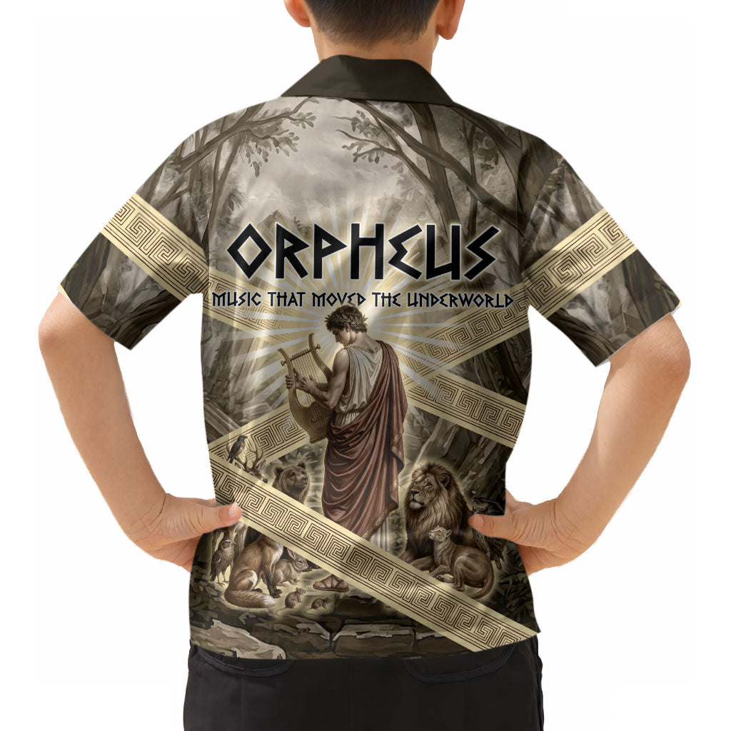 Orpheus Greek Mythology Lyre Musician Kid Hawaiian Shirt Vintage Ancient Greek Meander Classical Statue