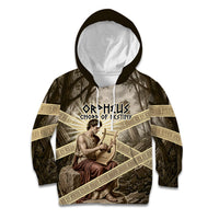 Orpheus Greek Mythology Lyre Musician Kid Hoodie Vintage Ancient Greek Meander Classical Statue