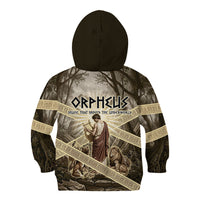 Orpheus Greek Mythology Lyre Musician Kid Hoodie Vintage Ancient Greek Meander Classical Statue