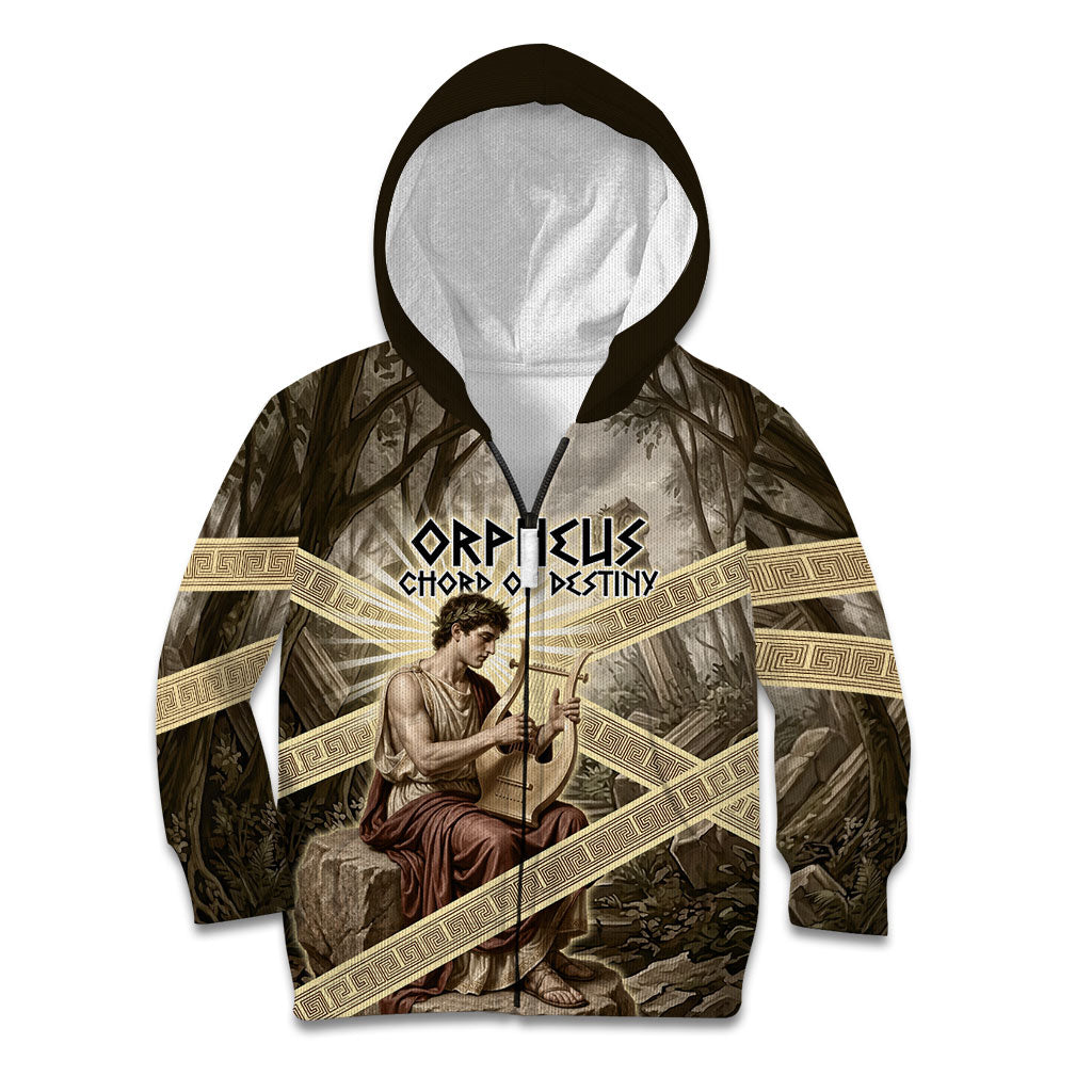 Orpheus Greek Mythology Lyre Musician Kid Hoodie Vintage Ancient Greek Meander Classical Statue