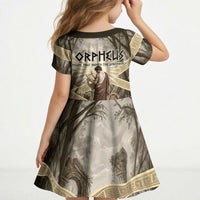 Orpheus Greek Mythology Lyre Musician Kid Short Sleeve Dress Vintage Ancient Greek Meander Classical Statue