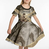 Orpheus Greek Mythology Lyre Musician Kid Short Sleeve Dress Vintage Ancient Greek Meander Classical Statue