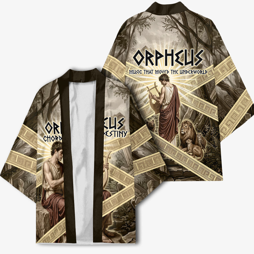 Orpheus Greek Mythology Lyre Musician Kimono Vintage Ancient Greek Meander Classical Statue
