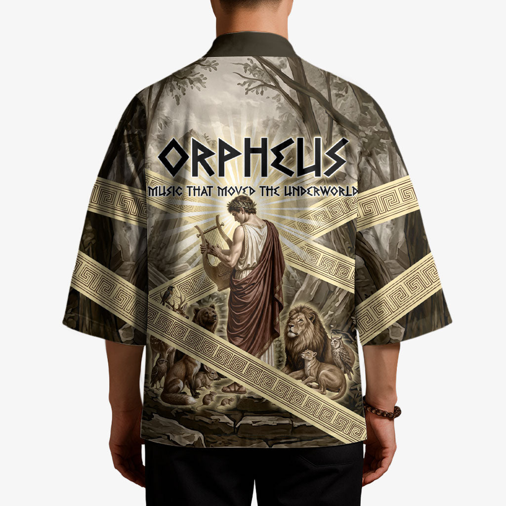 Orpheus Greek Mythology Lyre Musician Kimono Vintage Ancient Greek Meander Classical Statue