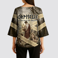 Orpheus Greek Mythology Lyre Musician Kimono Sleeve Blouse Vintage Ancient Greek Meander Classical Statue