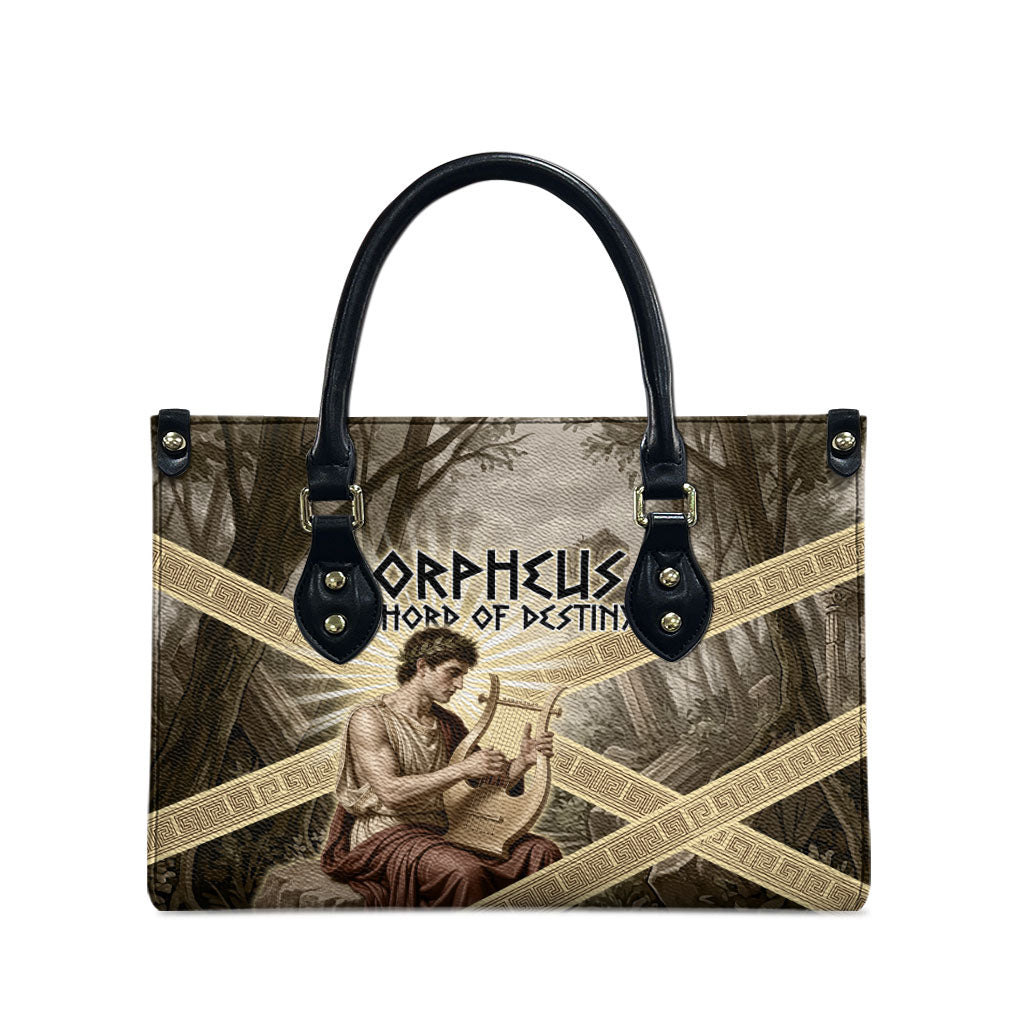 Orpheus Greek Mythology Lyre Musician Leather Bag Vintage Ancient Greek Meander Classical Statue