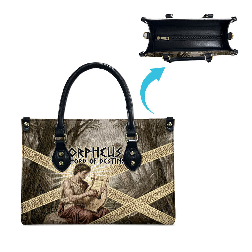 Orpheus Greek Mythology Lyre Musician Leather Bag Vintage Ancient Greek Meander Classical Statue
