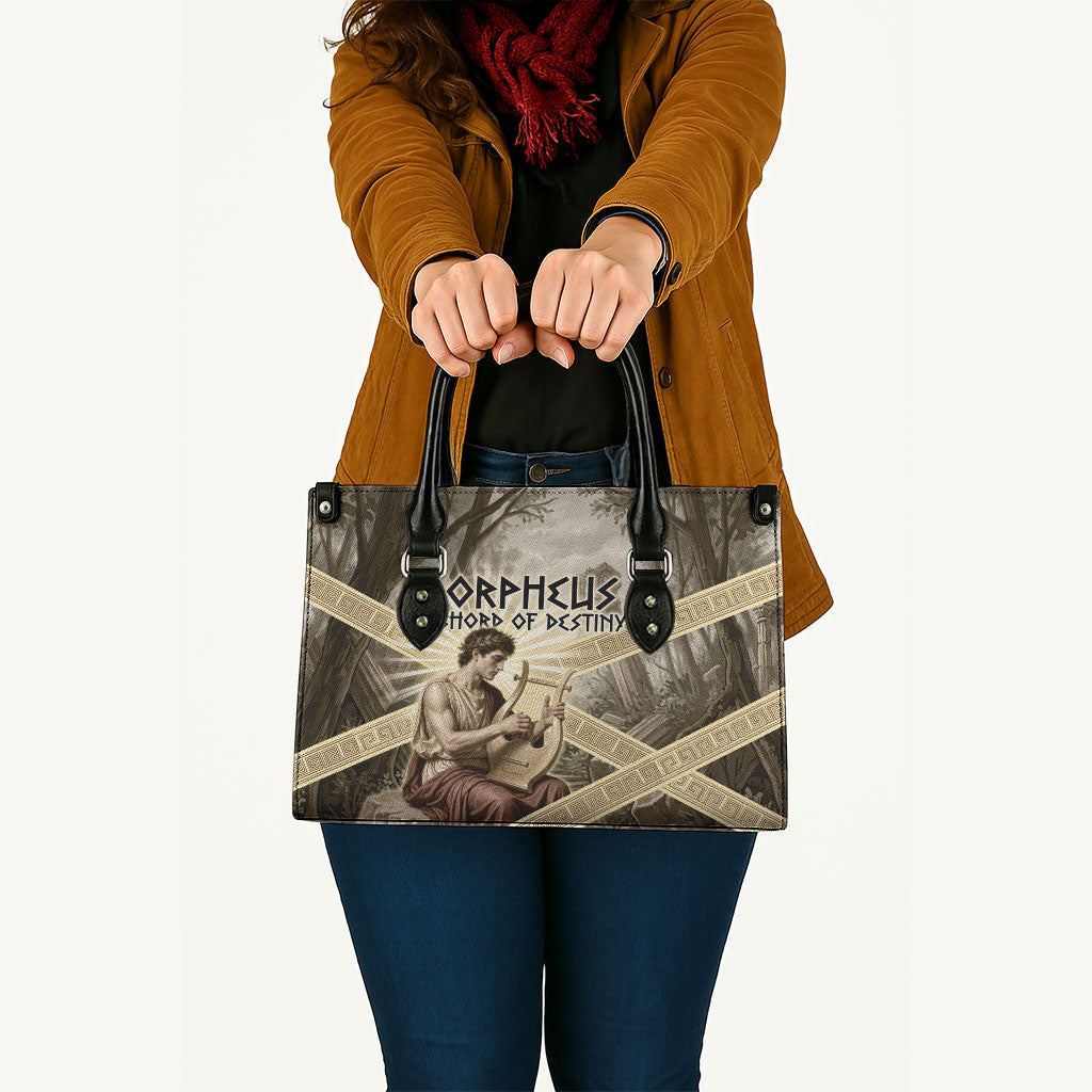 Orpheus Greek Mythology Lyre Musician Leather Bag Vintage Ancient Greek Meander Classical Statue