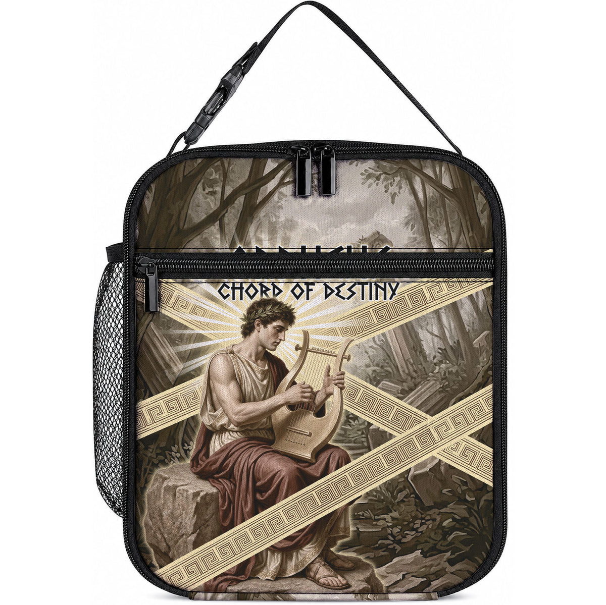 Orpheus Greek Mythology Lyre Musician Lunch Bag Vintage Ancient Greek Meander Classical Statue