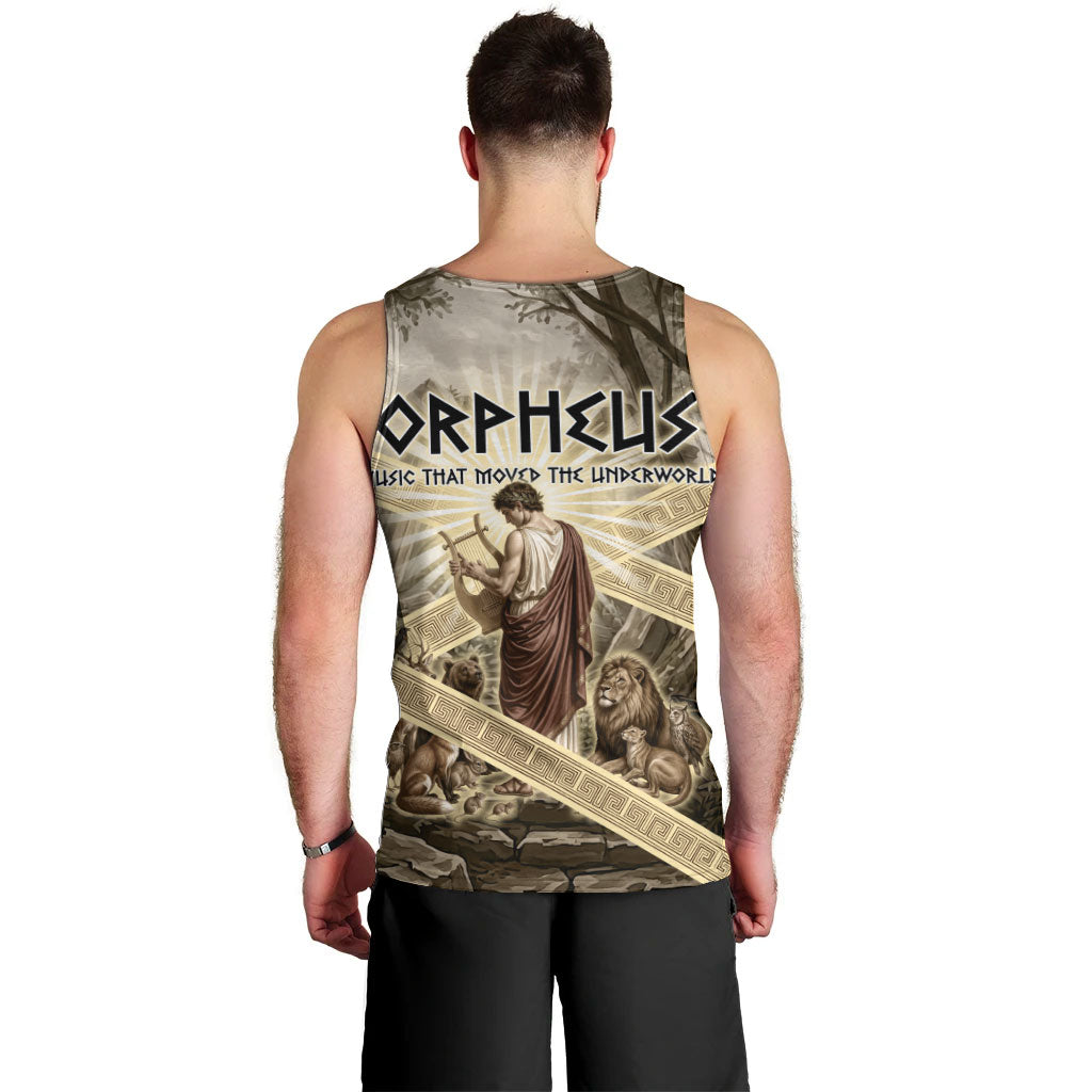 Orpheus Greek Mythology Lyre Musician Men Tank Top Vintage Ancient Greek Meander Classical Statue