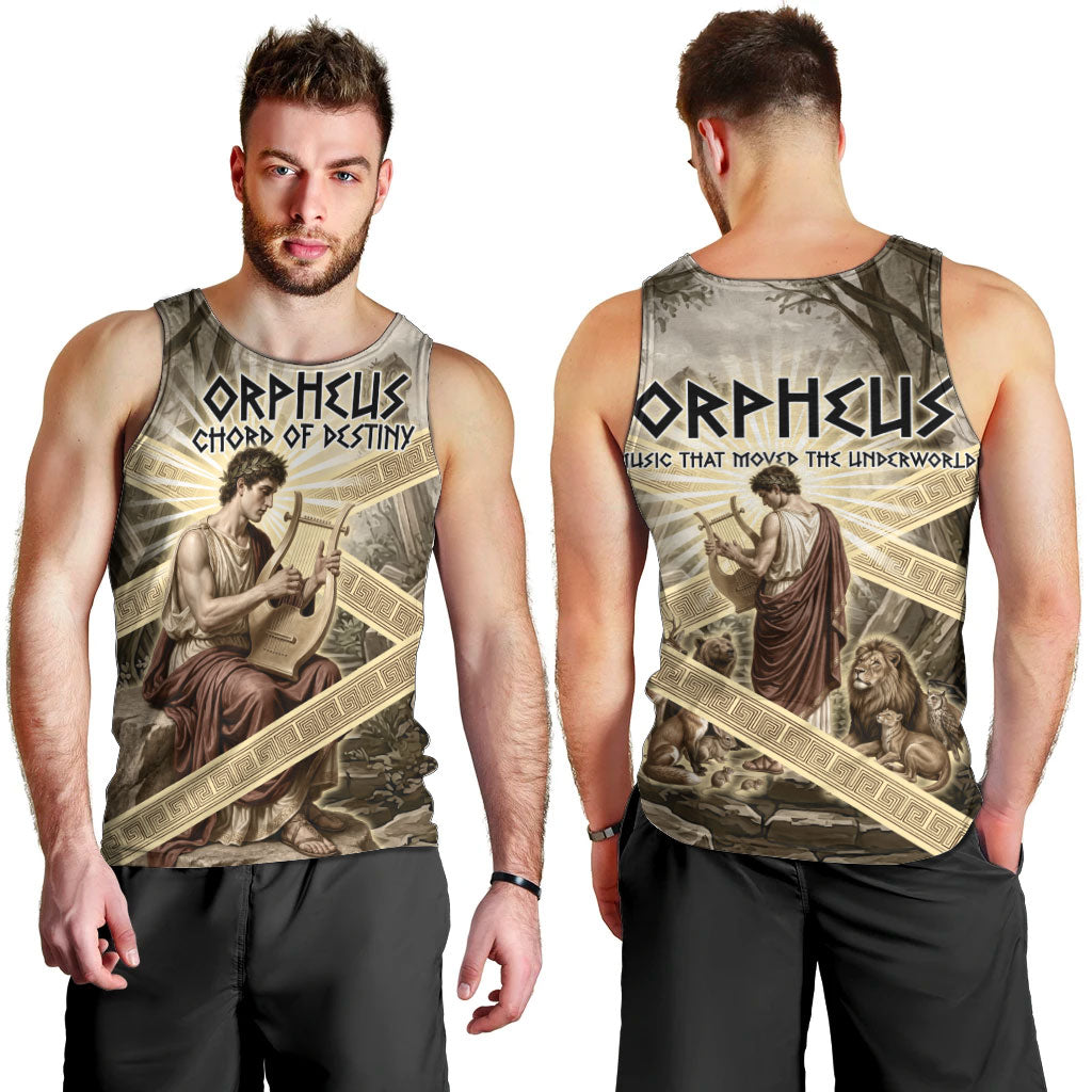 Orpheus Greek Mythology Lyre Musician Men Tank Top Vintage Ancient Greek Meander Classical Statue