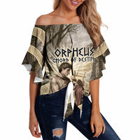 Orpheus Greek Mythology Lyre Musician Off Shoulder Wrap Waist Top Vintage Ancient Greek Meander Classical Statue