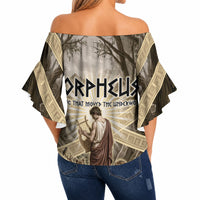 Orpheus Greek Mythology Lyre Musician Off Shoulder Wrap Waist Top Vintage Ancient Greek Meander Classical Statue