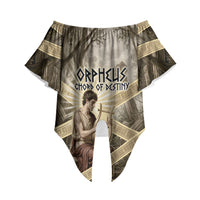 Orpheus Greek Mythology Lyre Musician Off Shoulder Wrap Waist Top Vintage Ancient Greek Meander Classical Statue