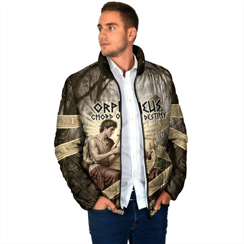 Orpheus Greek Mythology Lyre Musician Padded Jacket Vintage Ancient Greek Meander Classical Statue